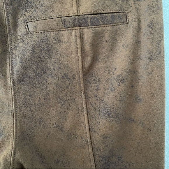 Free People size 25 Never Let Go Brown Faux Leather Leggings Pull-On Stretch - Picture 7 of 10